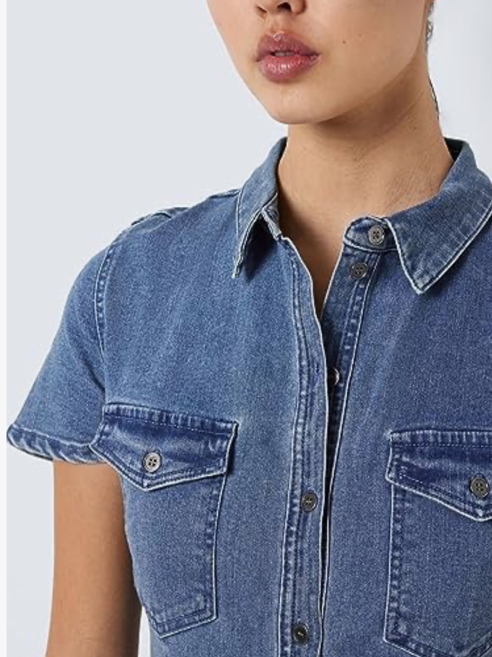 Noisy May joy short-sleeve denim dress - Picture 5 of 8